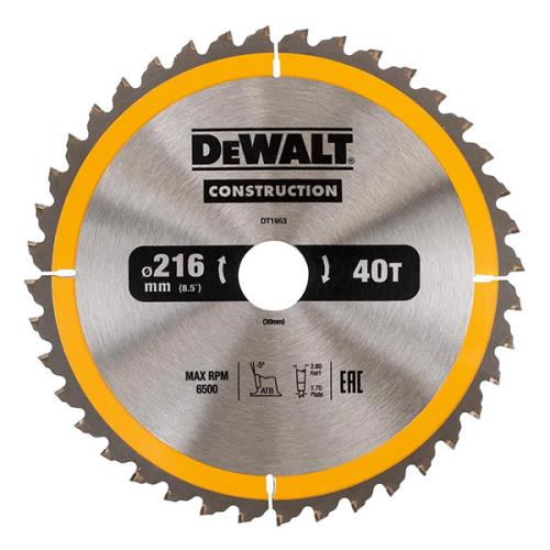 Dewalt Dt11953qz 216x30 40th Tct Blade