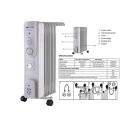Oil Filled Radiator W/ Timer 9fin 2000w 240v
