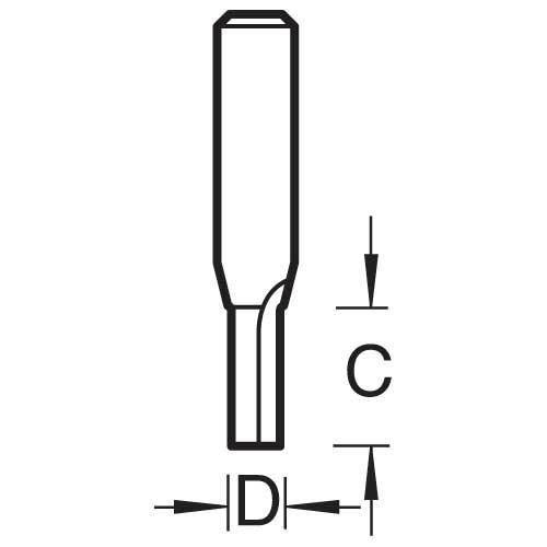 Trend C001ax1/4 2 Flute Cutter 3mm Dia.