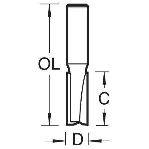 Trend C007x1/4 2 Flute Cutter 6.3mm Dia.