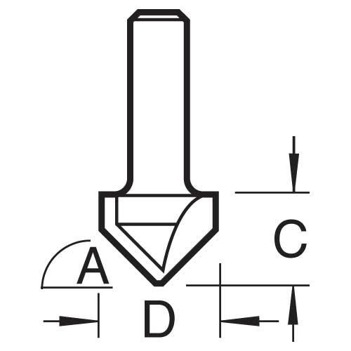 Trend C043x1/4 Chamfer V Groove Cutter 60°