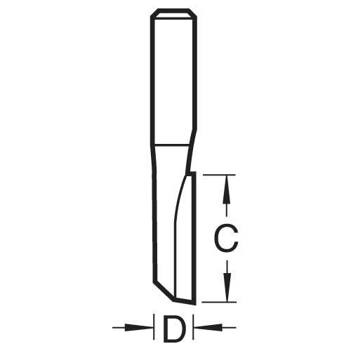 Trend 2/5x1/4 Single Flute Cutter 5.5 Mm Dia.