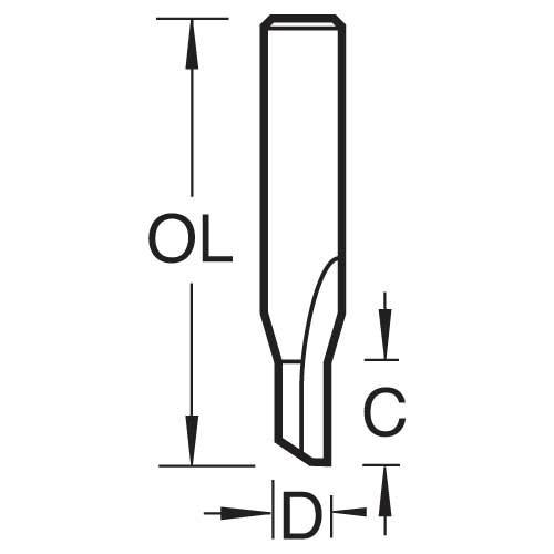 Trend 3/0x1/4 2 Flute Cutter 4.7 Mm Dia.