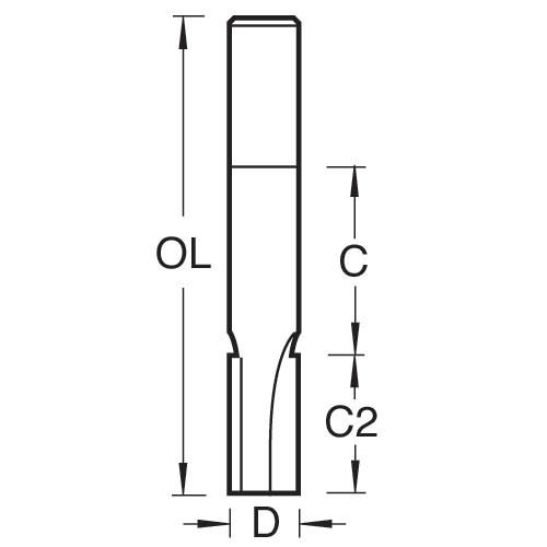 Trend 3/84lx1/2 2 Flute Cutter 12.7 Mm Dia.
