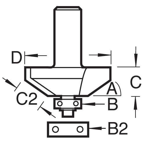 Trend 46/35x1/2 Guided Bevel Cutter