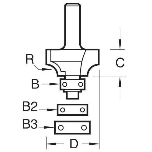 Trend 40/14x1/4 Bearing Guided Ovolo Cutter