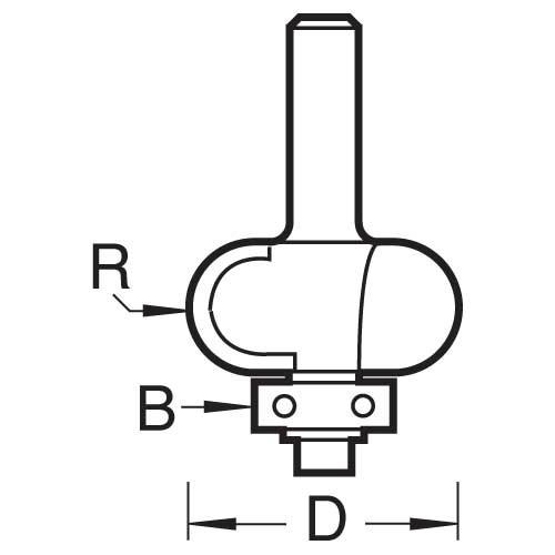 Trend 8/21x1/4 Bearing Guided Sunk Bead Cutte