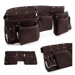 Xtrade Grey 11 Pocket Leather Tool Apron