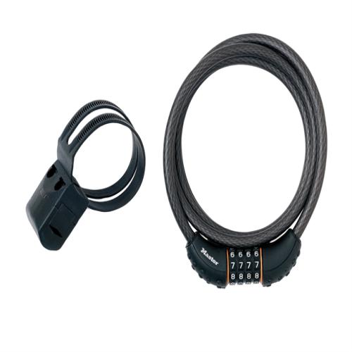 Master Lock Black Braided Steel Combi Cable
