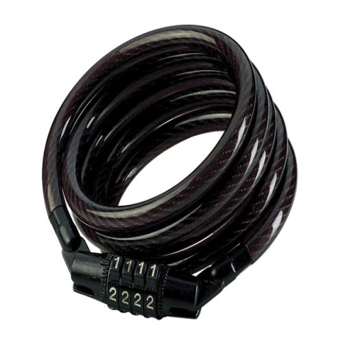 Master Lock Black Self Coiling Combi Cable