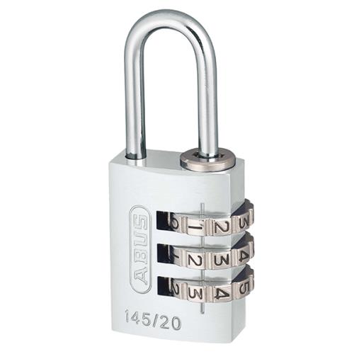 Abus 145 20mm Alu Combi Padlock Silver