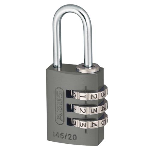 Abus 145 20mm Alu Combi Padlock Titanium