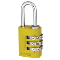Abus 145 20mm Alu Combi Padlock Yellew
