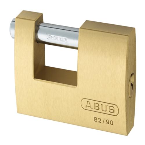 Abus 82 90mm Brass Shutter Padlock Keyed 8521