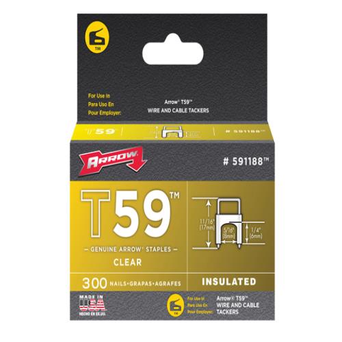 Arrow Insulated Staples (300) 8x8mm - Clear
