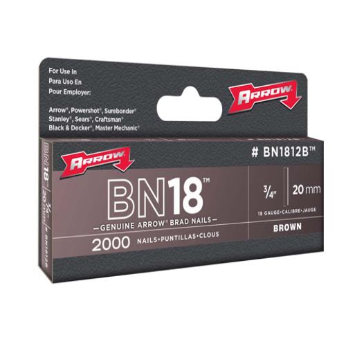 Arrow Bn1812b Brad Nails 20mm Brown Head(2000