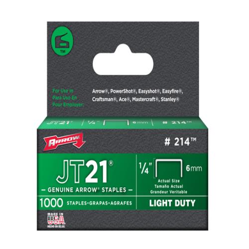 Arrow Jt21 T27 Staples 6mm (1/4in) Box 5000