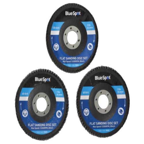 Blue Spot Sanding Flap Disc Set 3 Piece 115mm