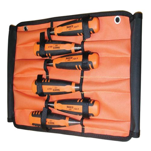 Bahco 424-p Bevel Edge Chisel Set 6 In Roll