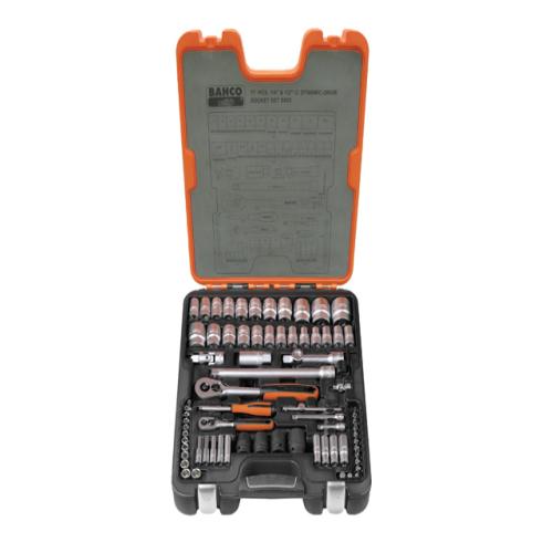 Bahco S800 Socket Set Of 77 Metric & Af 1/4 &