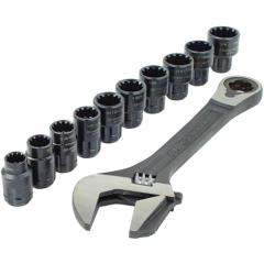 Crescent 11pc Pass Through Adj Wrench Set
