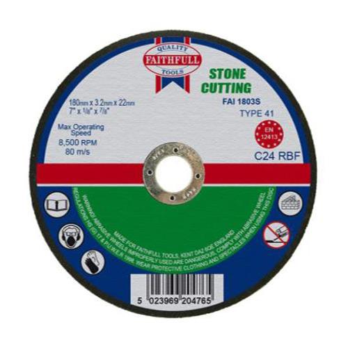 Faithfull Stone Cut Off Disc 180 X 3.2 X 22mm