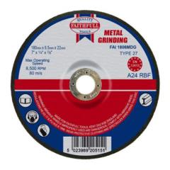 Faithfull Metal Grinding Disc 180x6.5x22mm