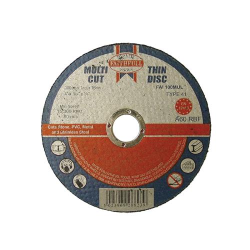 Faithfull Thin Cut Off Wheel 100 X 1.0 X 16mm