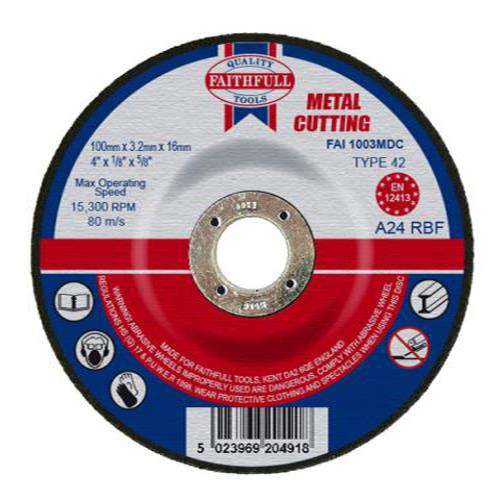 Faithfull Metal Cut Off Disc 100 X 3.2 X 16mm