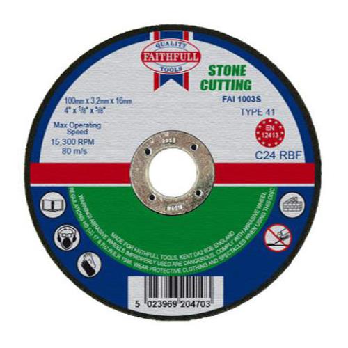Faithfull Stone Cut Off Disc 100 X 3.2 X 16mm