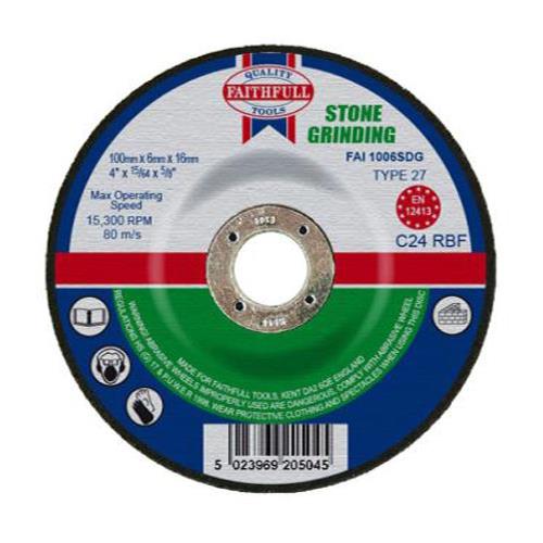 Faithfull Stone Grinding Disc 100 X 6 X 16mm