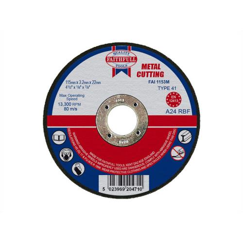 Faithfull Metal Cut Off Disc 115 X 3.2 X 22mm
