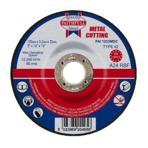 Faithfull Metal Cut Off Disc 125 X 3.2 X 22mm