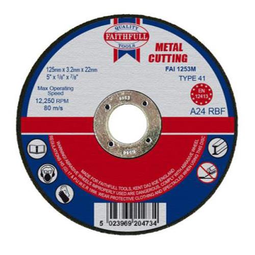 Faithfull Metal Cut Off Disc 125 X 3.2 X 22mm