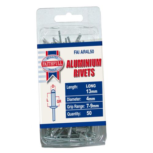 Faithfull Aluminium Rivets 4mm Long