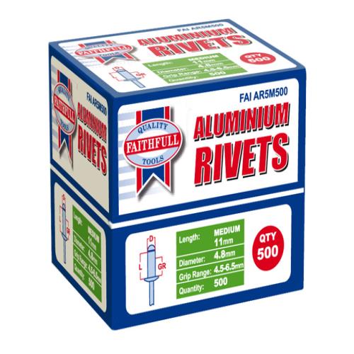 Faithfull Aluminium Rivets 5mm Medium Bulk