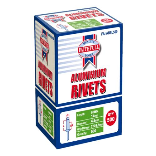 Faithfull Aluminium Rivets 5mm Long Bulk