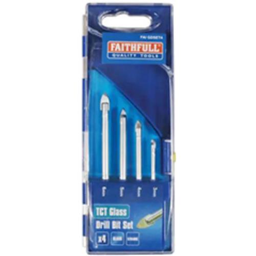 Faithfull Tile & Glass Drill Bit Set Of 4