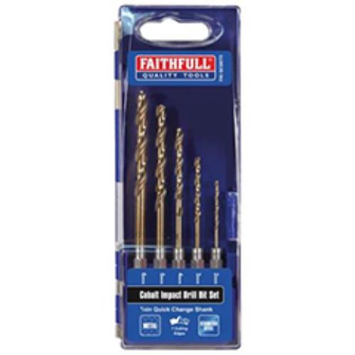 Faithfull Hss Cobalt Impact Bit Set 5pc