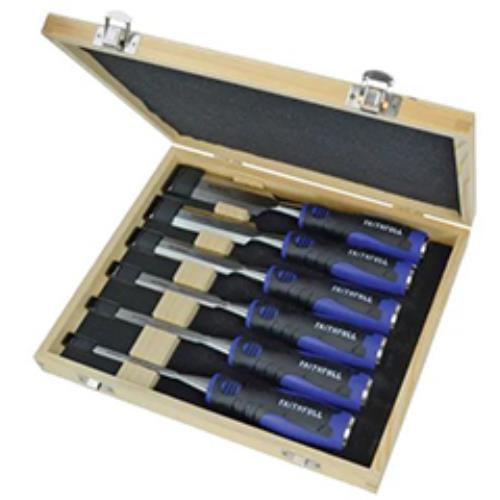 Faithfull Soft Grip Chisel Set + Storage Box,