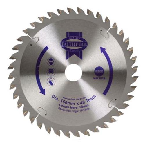 Faithfull Circular Saw Blade 150 X 20mm X 40t