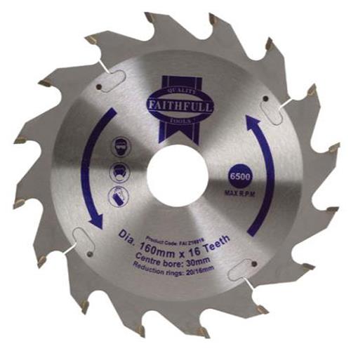 Faithfull Circular Saw Blade 160 X 30mm X 16t