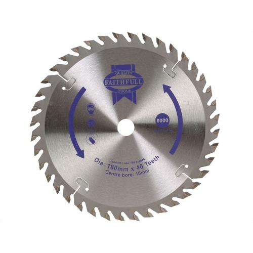 Faithfull Circular Saw Blade 180 X 16mm X 40t