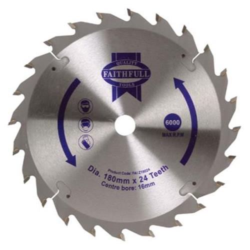 Faithfull Circular Saw Blade 180 X 16mm X 24t