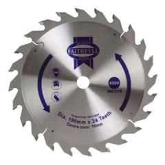 Faithfull Circular Saw Blade 190 X 16mm X 24t
