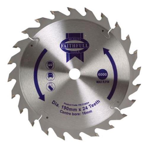 Faithfull Circular Saw Blade 190 X 16mm X 24t