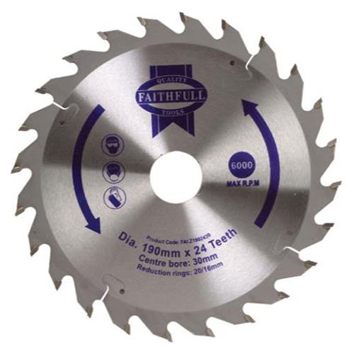 Faithfull Circular Saw Blade 190 X 16/20/30mm