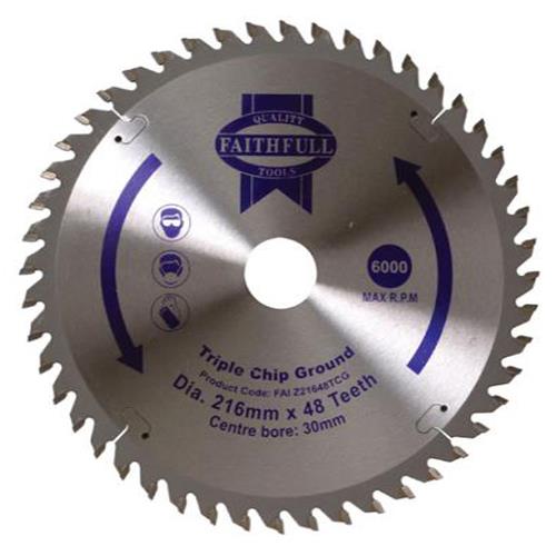 Faithfull Circular Saw Blade 216 X 30mm X 48t