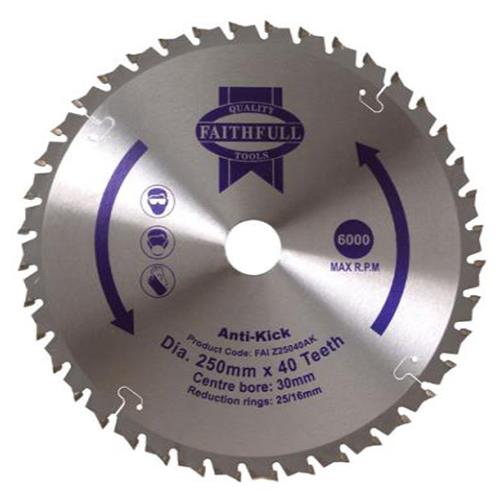 Faithfull Circular Saw Blade 250 X 30mm X 40t