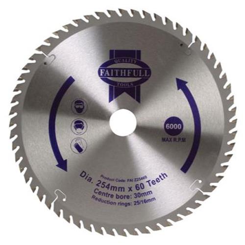 Faithfull Circular Saw Blade 254 X 60t